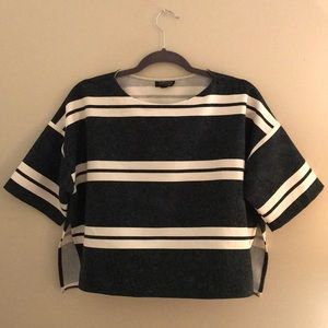 Green, white, and black striped shirt from Topshop